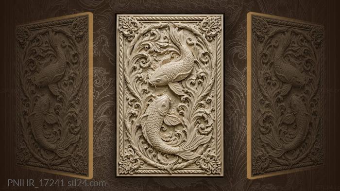 Golden carp in swirling waters 3d STL model