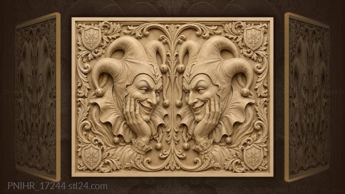 Playful jesters with ornate frame 3d STL model