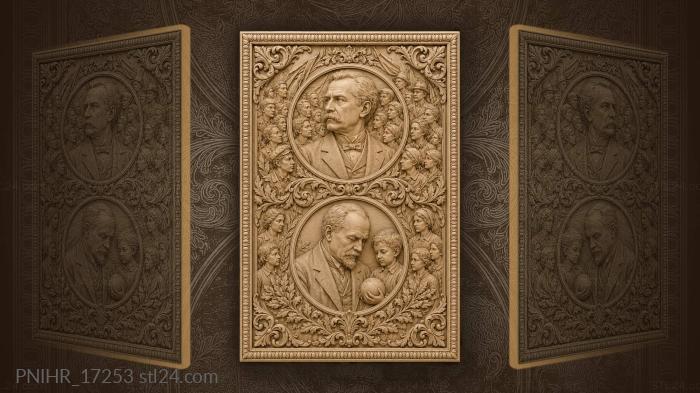 Portraits in crowded symmetrical frames 3d STL model