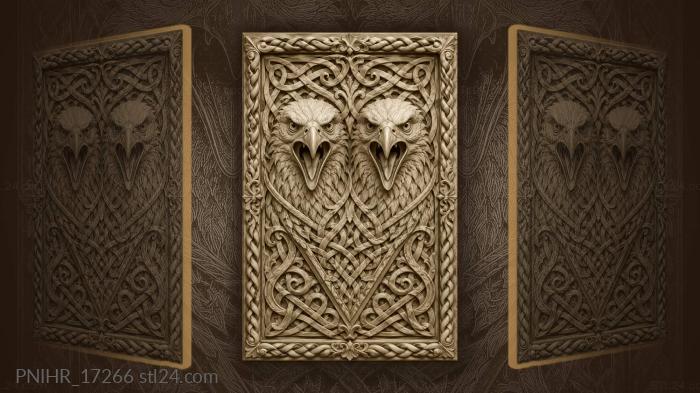 Calling eagles knotwork majestic heads 3d STL model
