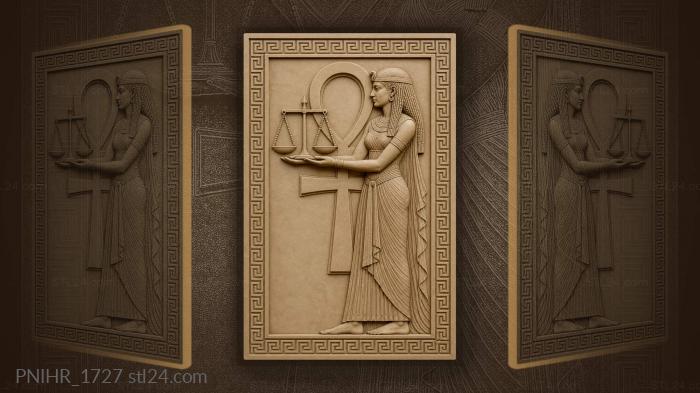 Egyptian goddess with scales of justice 3d STL model