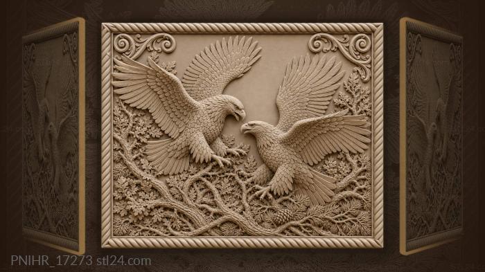 Soaring eagles among tangled branches 3d STL model