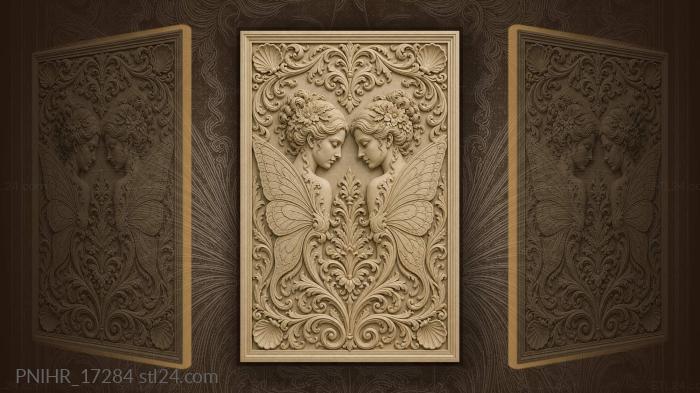 Winged sisters gentle contemplation beauty 3d STL model