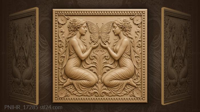 Sisters and the emerging butterfly 3d STL model