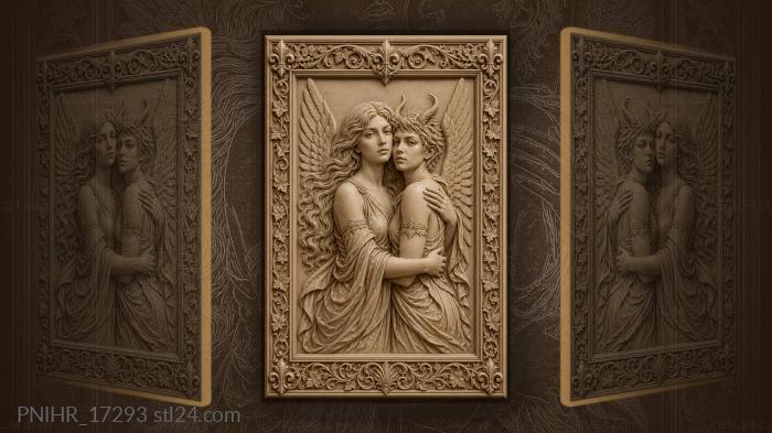 Horned and long haired beneath wings 3d STL model