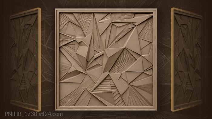 Mosaic of irregular overlapping facets 3d STL model