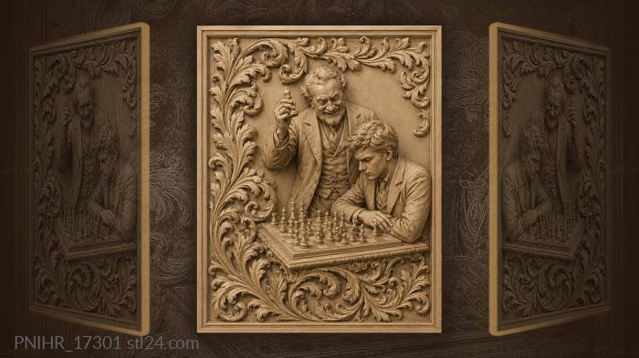 Chess masters joyful game encounter 3d STL model