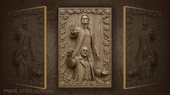 Neo and morpheus digital rain 3d STL model