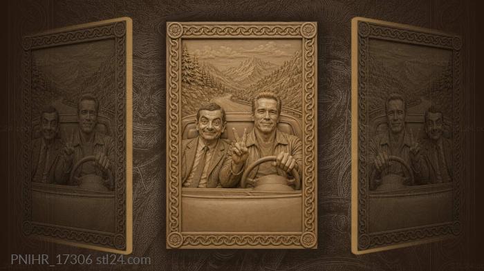 Bean and schwarzenegger road trip fun 3d STL model
