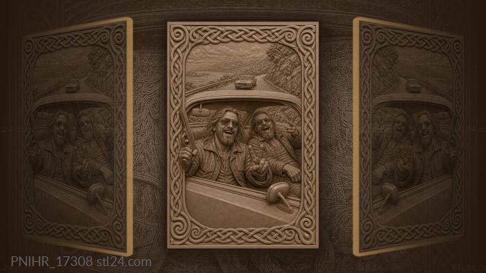 Driver with a pistol making a peace sign 3d STL model