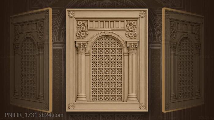 Ancient arch floral doorway design 3d STL model