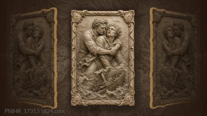 Desperate embrace stormy sea rescue 3d STL model