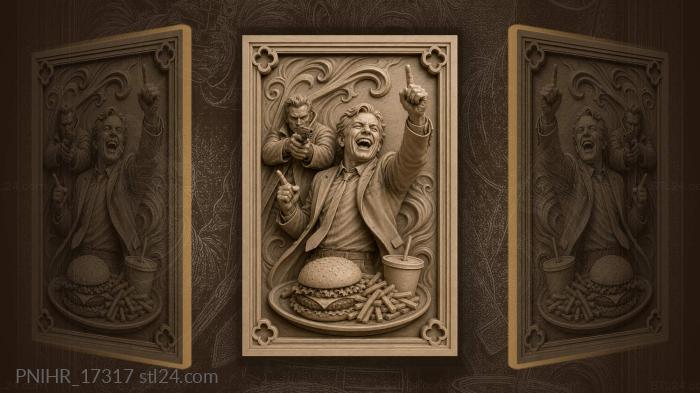 Joyful man and hidden threat 3d STL model