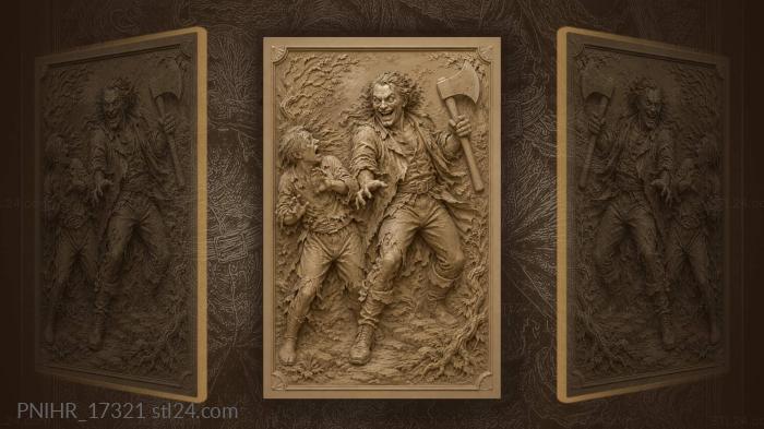 Man with axe and fear 3d STL model