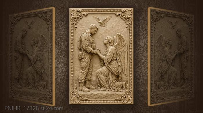 Forgiveness between soldier and angel 3d STL model