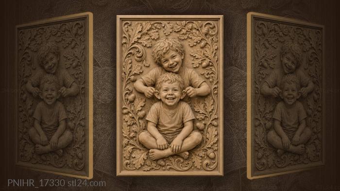 Friend tugging the other by ears 3d STL model