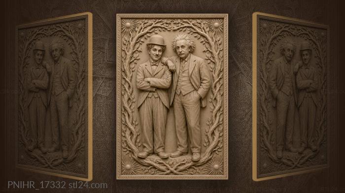 Gentleman and whimsical companion friends · Charlie Chaplin, Albert Einstein 3d STL model