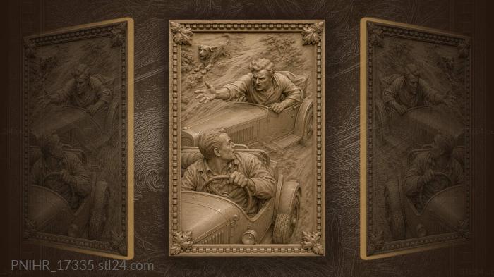 Chase in a vintage convertible 3d STL model