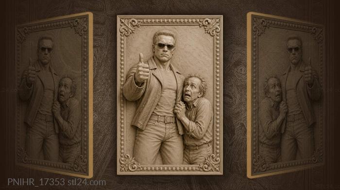 Strong man and timid friend 3d STL model