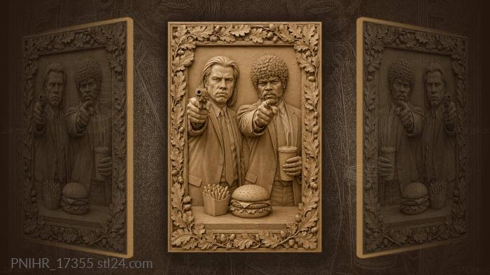 Vincent Vega and Jules Winnfield with a burger 3d STL model