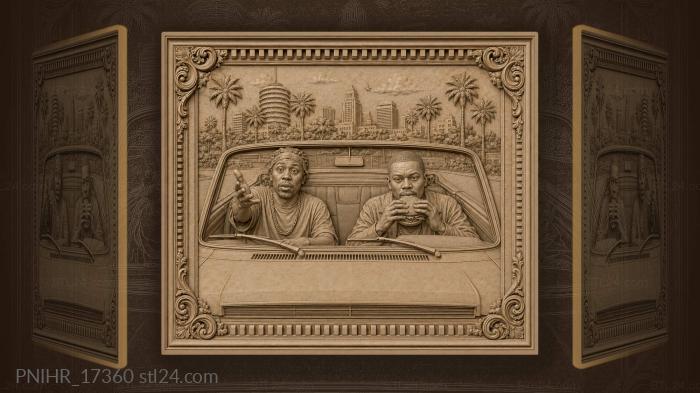 Craig and Smokey driving through Los Angeles 3d STL model