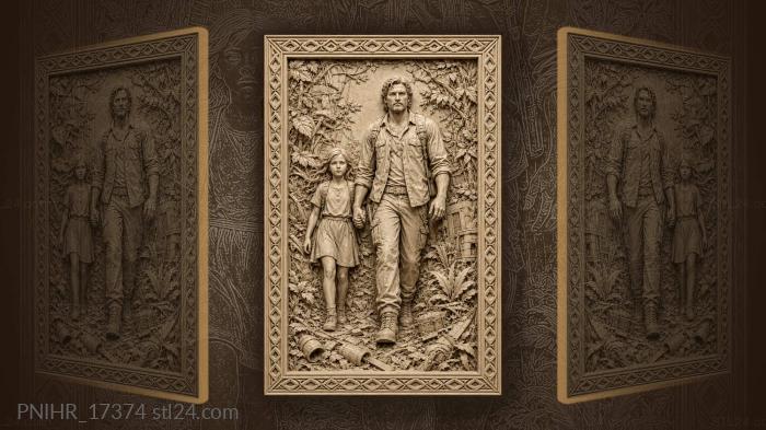 Father and daughter walking together 3d STL model