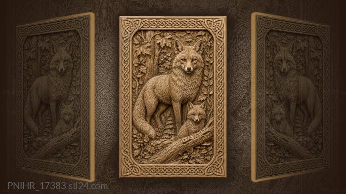 Forest foxes and celtic knots 3d STL model