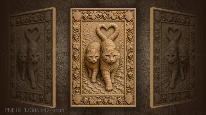 Ginger cats heart shaped tail grapevine 3d STL model