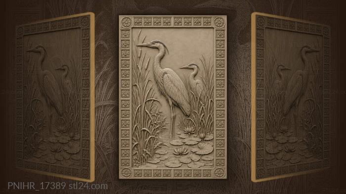 Herons in the tranquil marshland 3d STL model