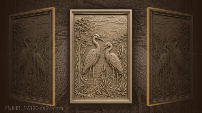 Graceful herons among the reeds 3d STL model