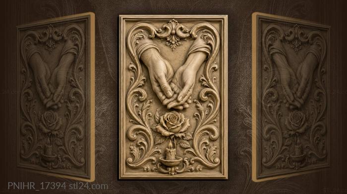 Loving hands rose gentle light 3d STL model