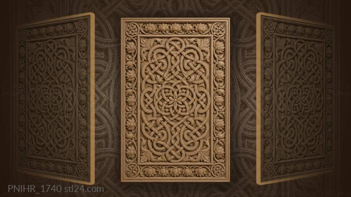 Celtic knots lotus flower frame 3d STL model