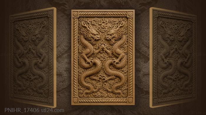 Dragons gripping each other with their claws 3d STL model