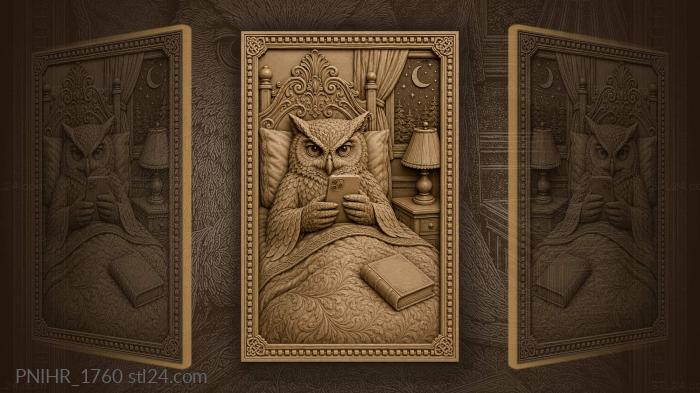 Night owl and starry dreams 3d STL model
