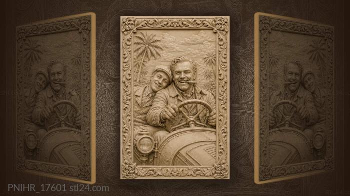 Driver with a cigar and leaning mate 3d STL model
