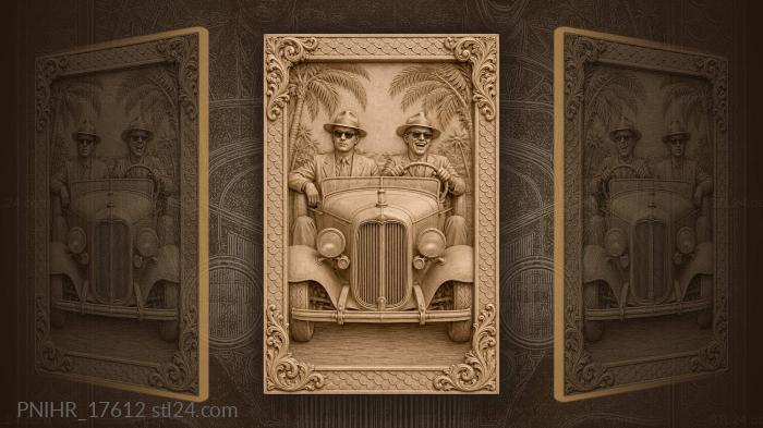 Two men in fedoras and dark glasses 3d STL model
