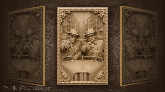 Stylish men in vintage auto 3d STL model