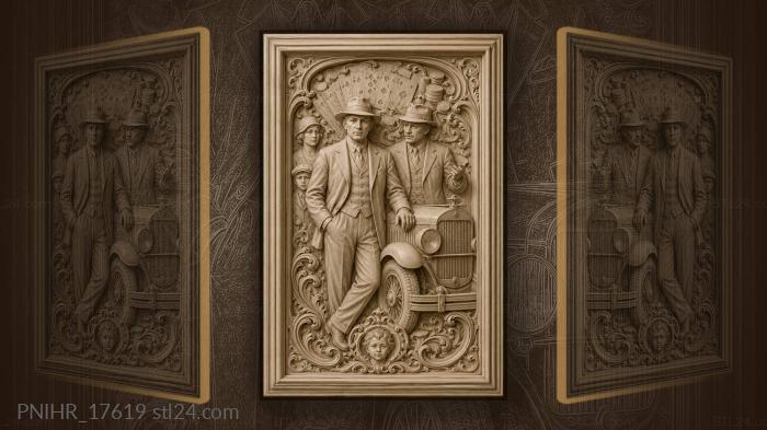 Gentlemen with vintage car fortune 3d STL model