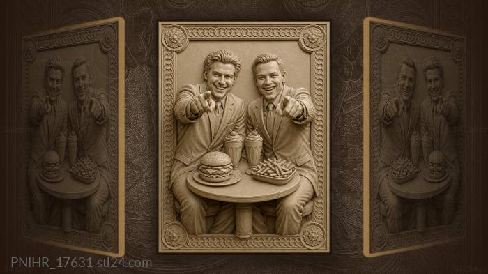 Two milkshakes with cherries on the table 3d STL model