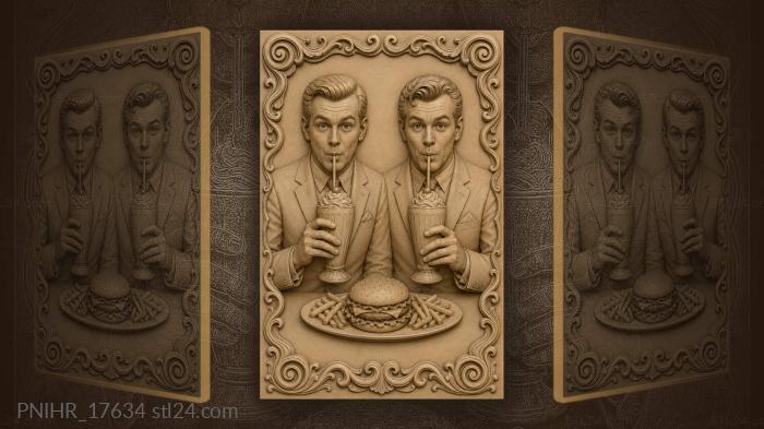 Gentlemen enjoying sweet summer treats 3d STL model