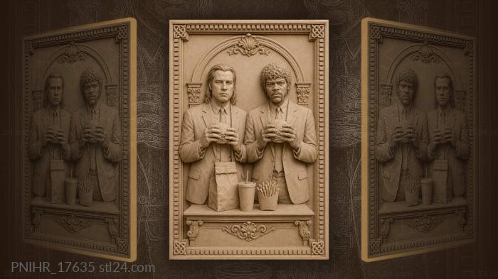Men with burgers fast food 3d STL model