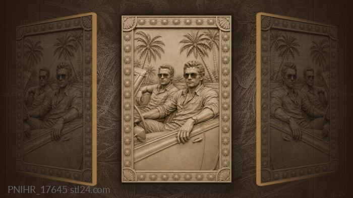 Cool guys driving under palms 3d STL model