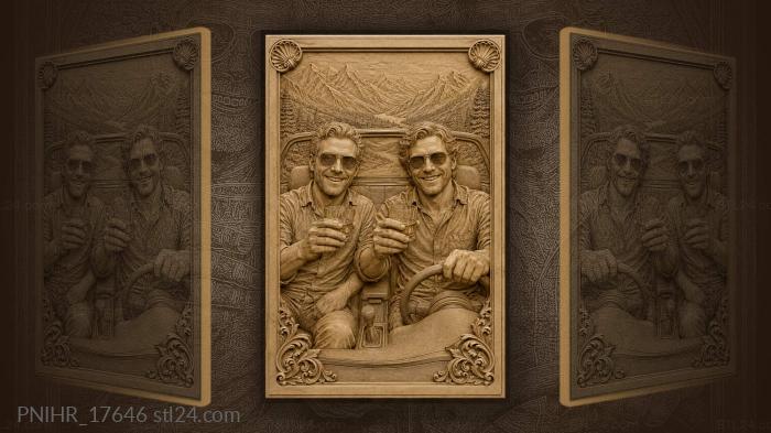 Toast inside a car among mountains 3d STL model