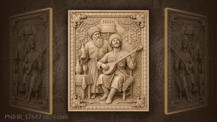 Caucasian feast with music and joy 3d STL model