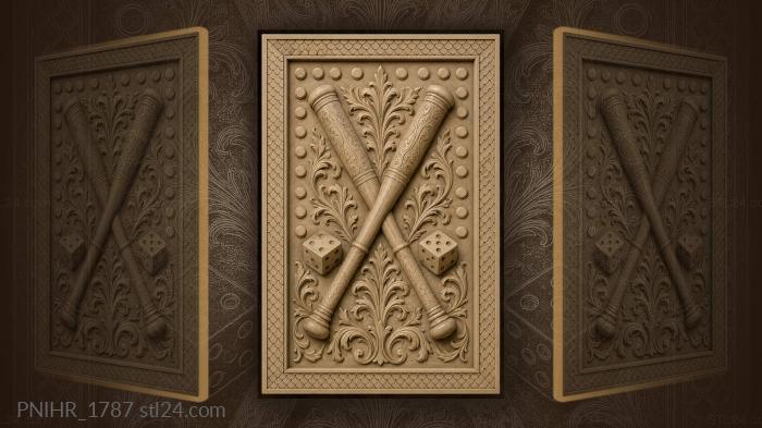 Crossed clubs and lucky dice 3d STL model