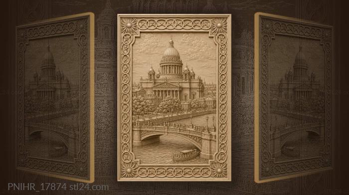 Ornate sanctuary dominates bridge and embankment 3d STL model
