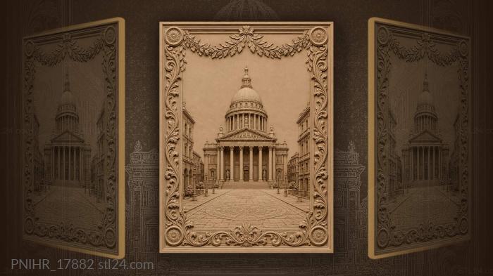 Grand building with colonnade and dome 3d STL model