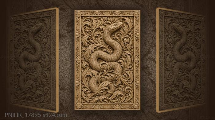 Serpent rising from swirling foliage 3d STL model