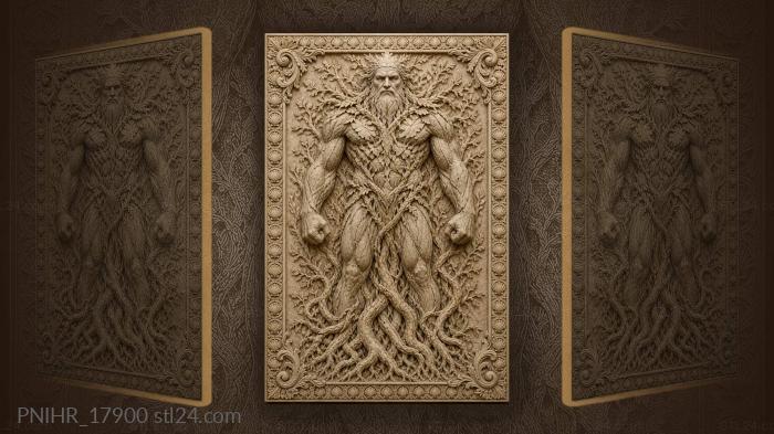 Stone giant among ancient roots 3d STL model