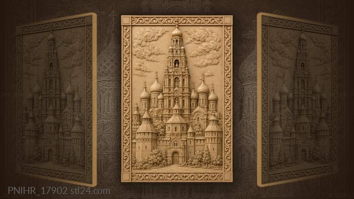 Russian church bell tower scene 3d STL model
